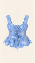 Blusa azul cuadros, producto