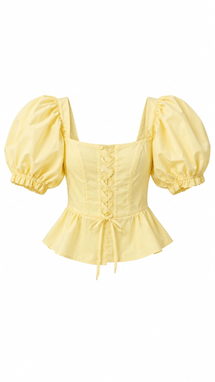 Blusa amarilla corset, producto