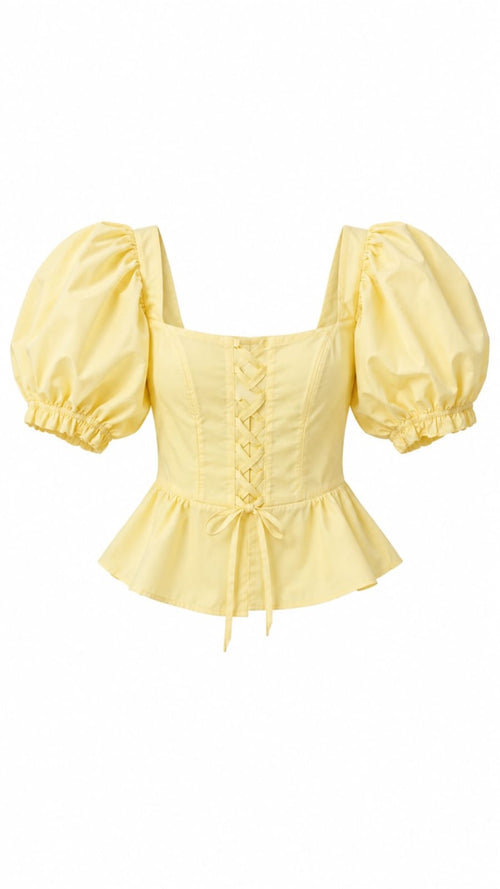 Blusa amarilla corset, producto