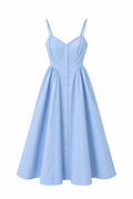 Vestido azul cielo con botones delanteros