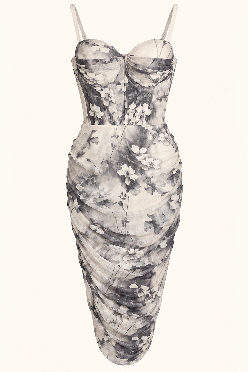 Vestido Floral Azul Corset
